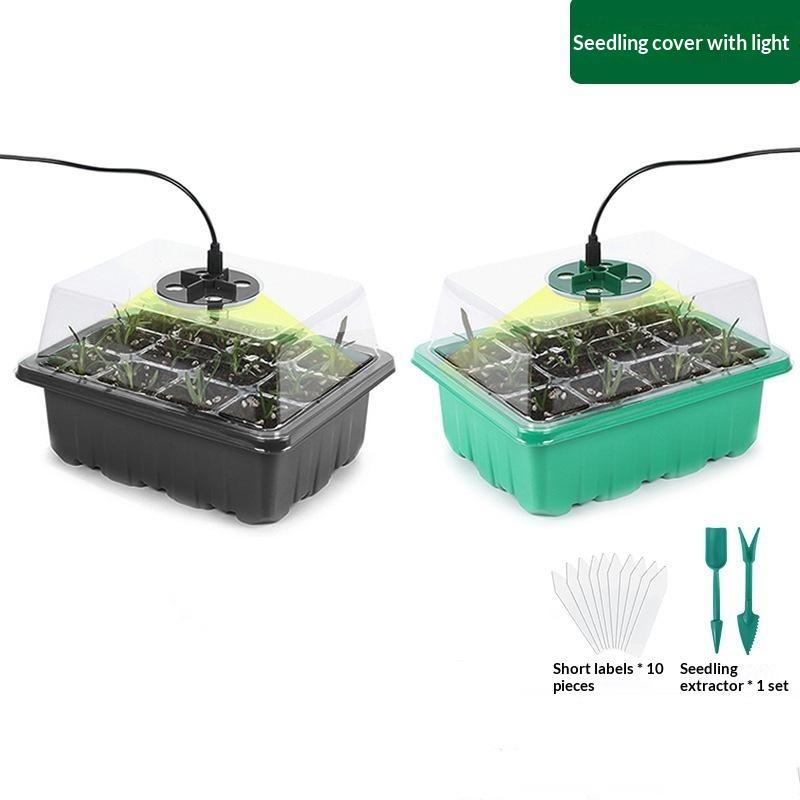 Humidity Dome Kit - 6/12-cel zaaitray voor thuisgebruik, met groeilamp,